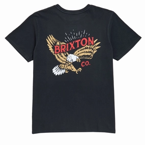 Games Brixton Keller T-Shirt - Black Worn Wash Shop Now