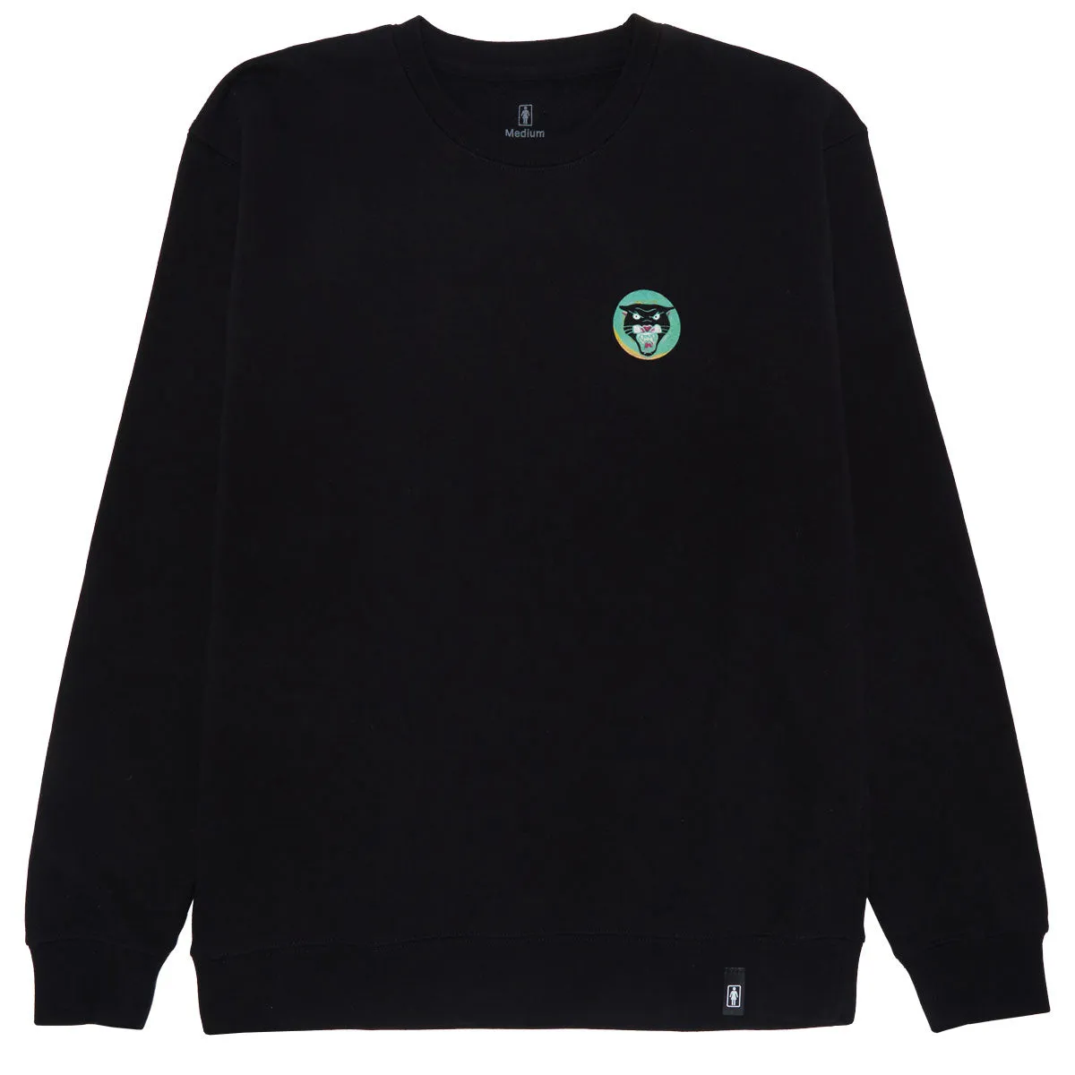 Girl Natas Crewneck Sweatshirt - Black Vintage-Inspired Lace Trim