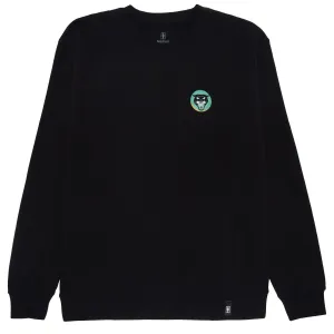 Girl Natas Crewneck Sweatshirt - Black Vintage-Inspired Lace Trim