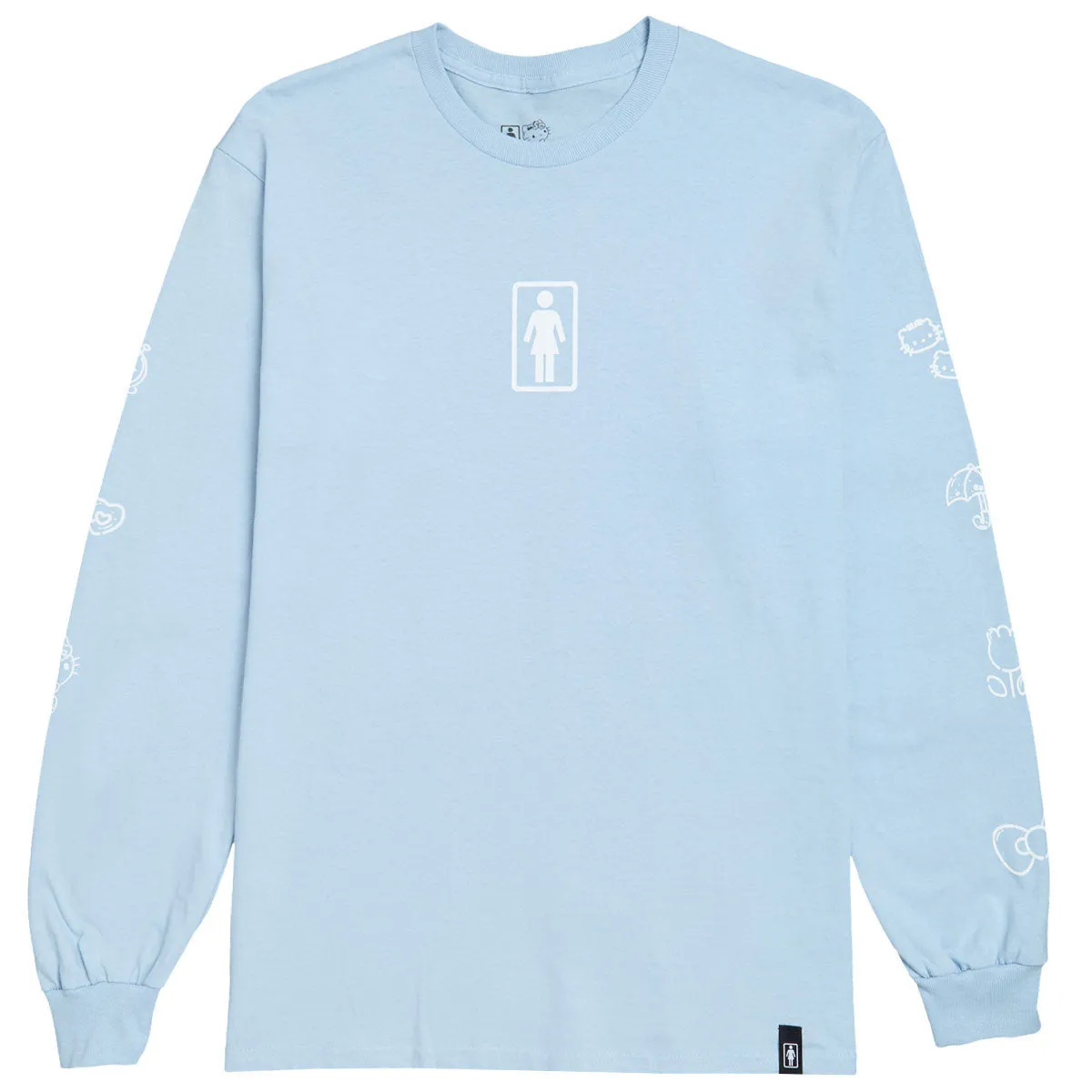 Girl x Hello Kitty Sleeve Long Sleeve T-Shirt - Powder Blue Lookbook Patterned Clothing