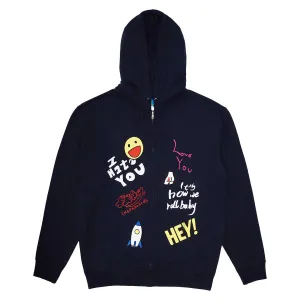 Gluten-Free Frog Love/Hate Zip Hoodie - Navy Party Favors
