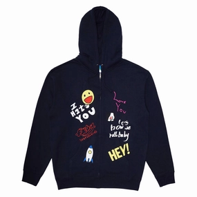 Gluten-Free Frog Love/Hate Zip Hoodie - Navy Party Favors