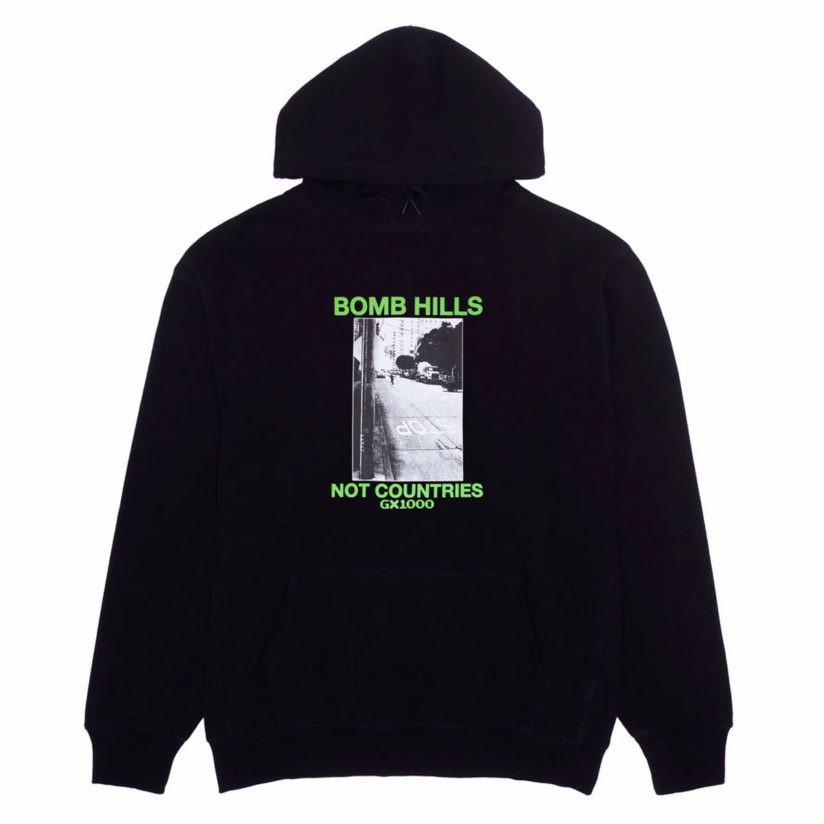 GX1000 Bomb Hills Hoodie - Black/Green Font T-Shirts Concerts
