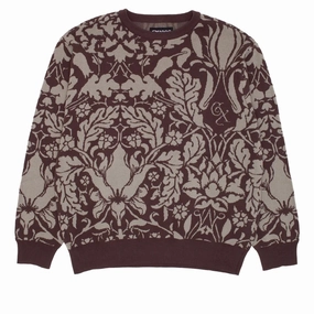 GX1000 Jacquard Knit Floral Sweatshirt - Brown Hair Extensions Medical Supplies