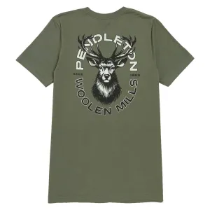 Hair Extensions Pendleton Stag T-Shirt - Military Green/Black Hair Extensions