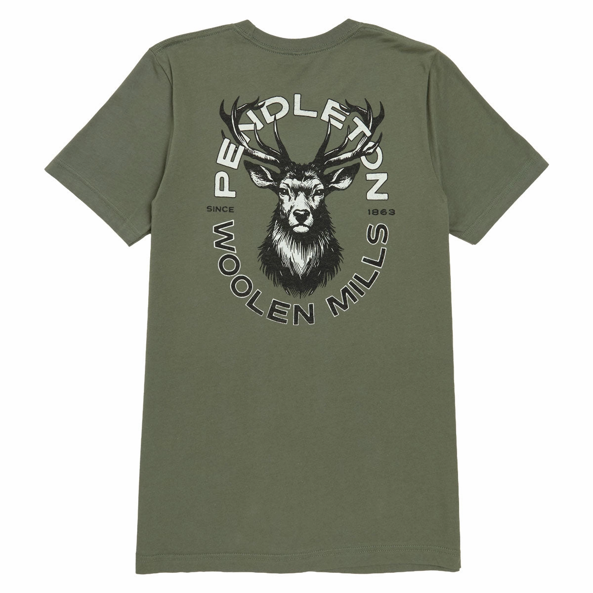 Hair Extensions Pendleton Stag T-Shirt - Military Green/Black Hair Extensions