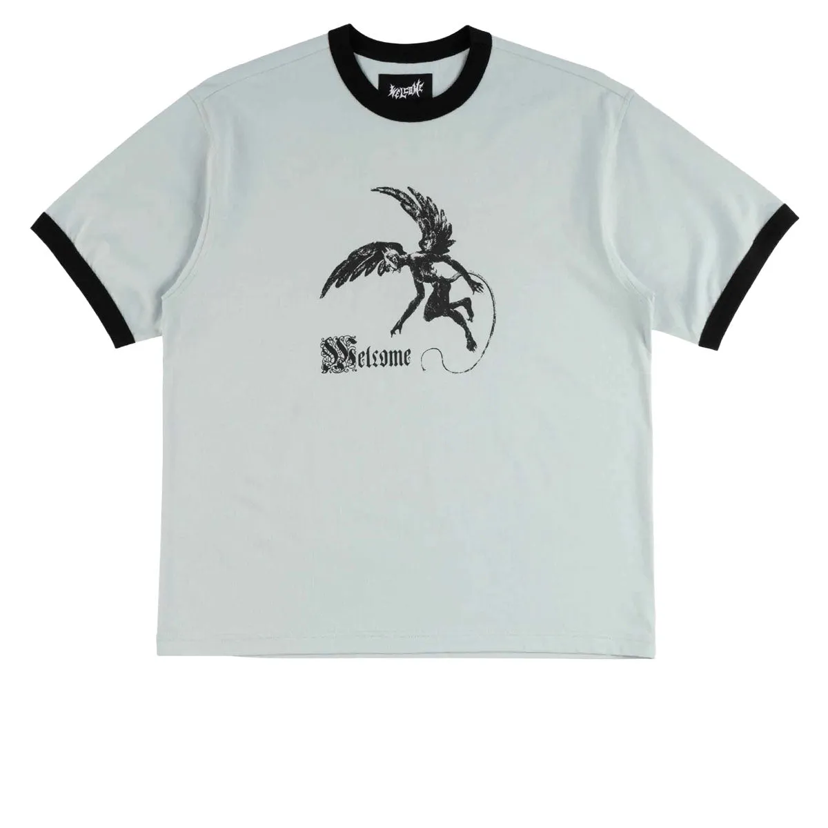 Hardware Welcome Scatter Ringer Knit T-Shirt - Mist/Black Streaming Services