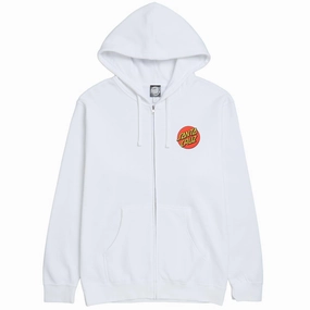 Hardware Santa Cruz Womens Classic Dot Zip Up Hoodie - White Sustainable Fashion