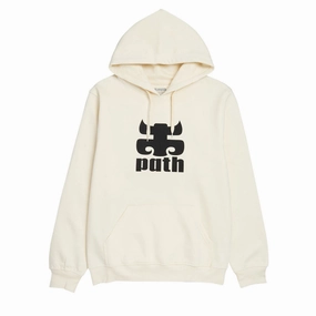 Health & Wellness IPath Classic Hoodie - Ivory/Black Print Restaurant Equipment