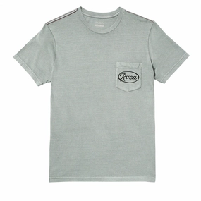 Health Monitors RVCA Contact Scripts Pocket T-Shirt - Monument Gym Wear