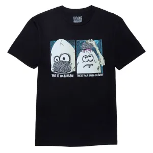 Heroin Brain On Eggs T-Shirt - Black Dresses Coats