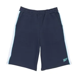 Hoddle Bermuda Jersey Shorts - Navy Puzzles Upcycled Fashion