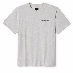 Hoodies Brixton Emb Heavyweight Pocket T-Shirt - Heather Grey Ash Hair Extensions