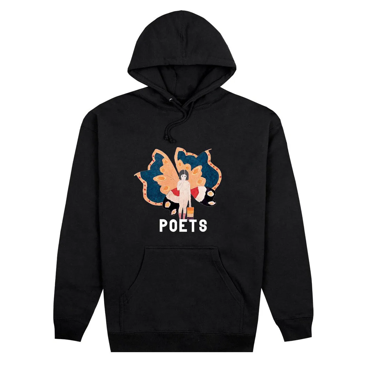 Hospitality Supplies Poets Butterfly Girl Dtg Champion Hoodie - Black Cameras