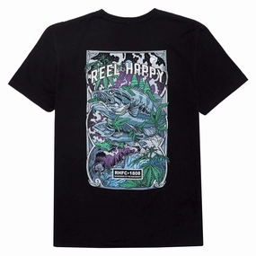 Hot Tubs Reel Happy Night Trippers T-Shirt - Black T-Shirts