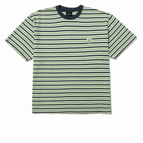 HUF Apollo Striped Knit Boxy T-Shirt - Blue Statues Eco-Friendly
