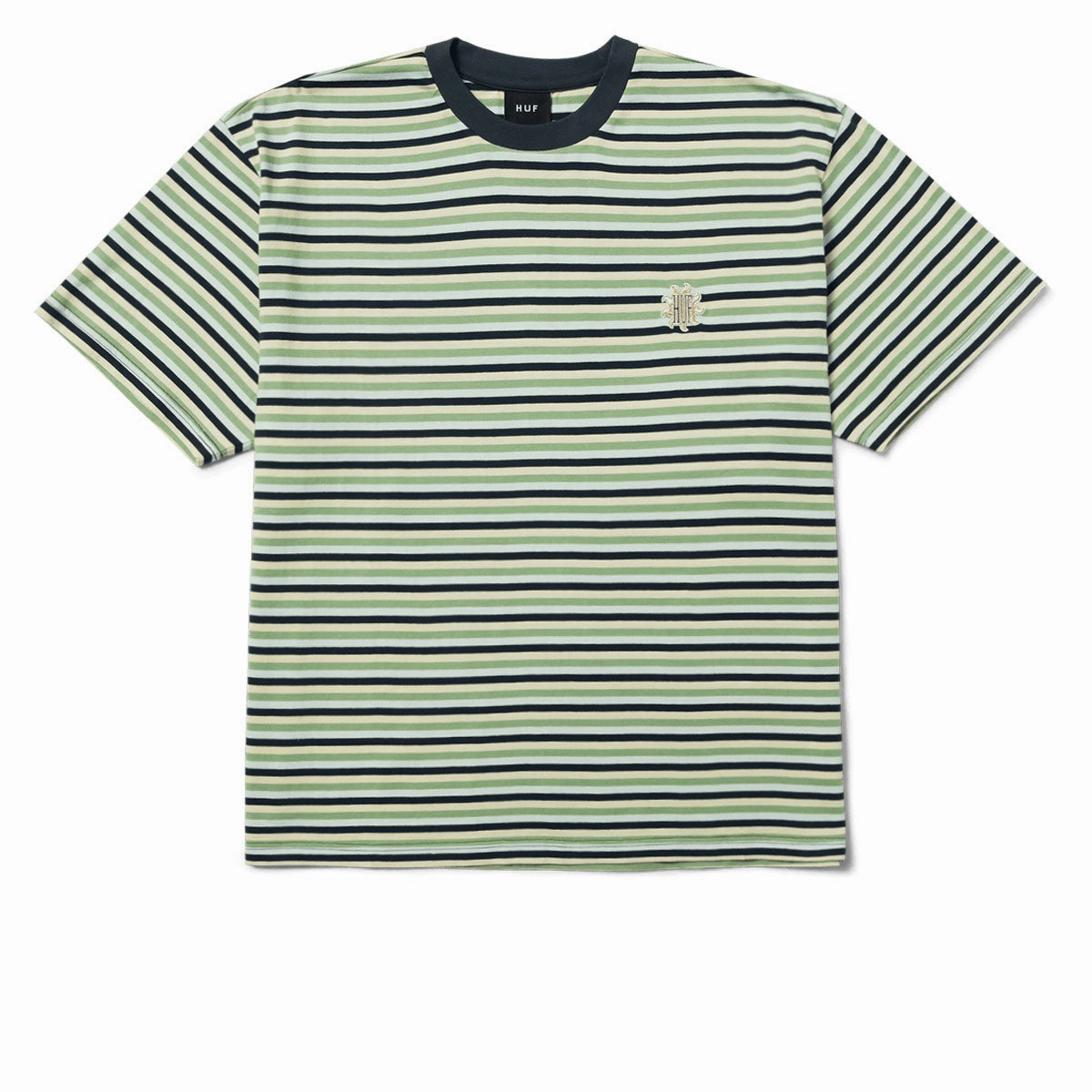 HUF Apollo Striped Knit Boxy T-Shirt - Blue Statues Eco-Friendly