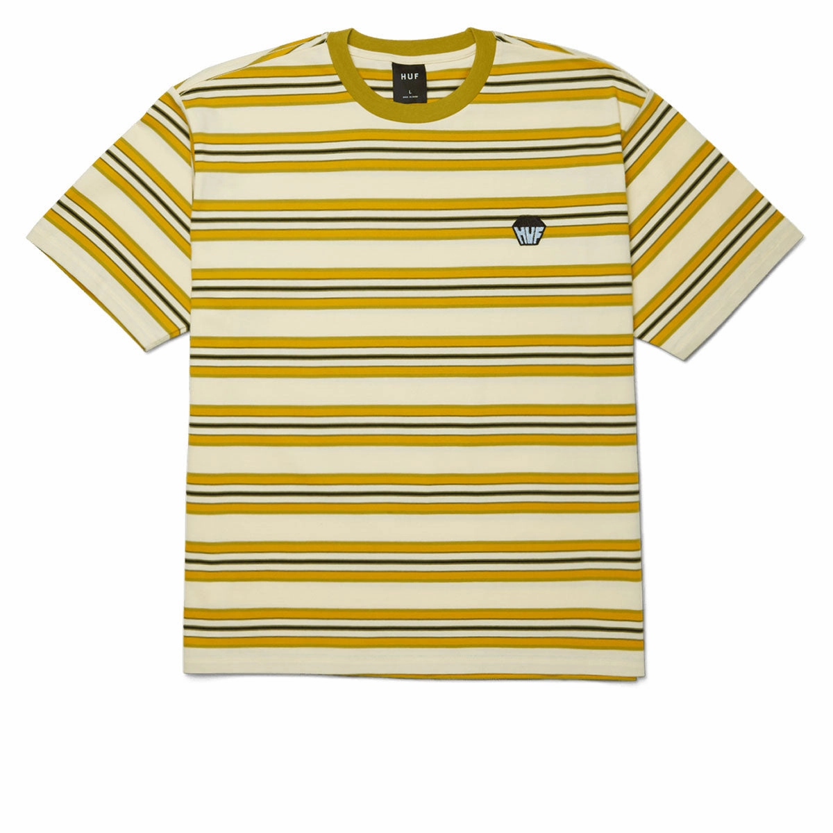 HUF Big Block Stripe Boxy T-Shirt - Pale Yellow Party Favors Paper