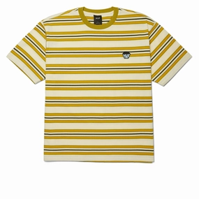 HUF Big Block Stripe Boxy T-Shirt - Pale Yellow Party Favors Paper