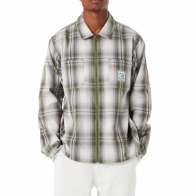 HUF Fillmore Plaid Shacket Jacket - Leaf Gift Wrapping Bedding