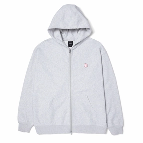 HUF Megablast Full Zip French Terry Hoodie - Ash Heather Printers Soil