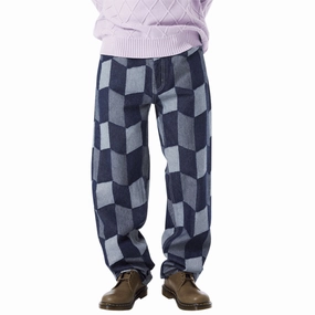 HUF Patchwork Denim Jeans - Denim Batteries Hair Styling