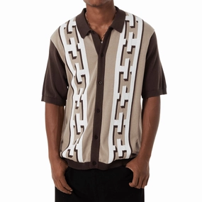 HUF Pillar Knit Sweater - Brown Spandex Stretch Hospitality Supplies