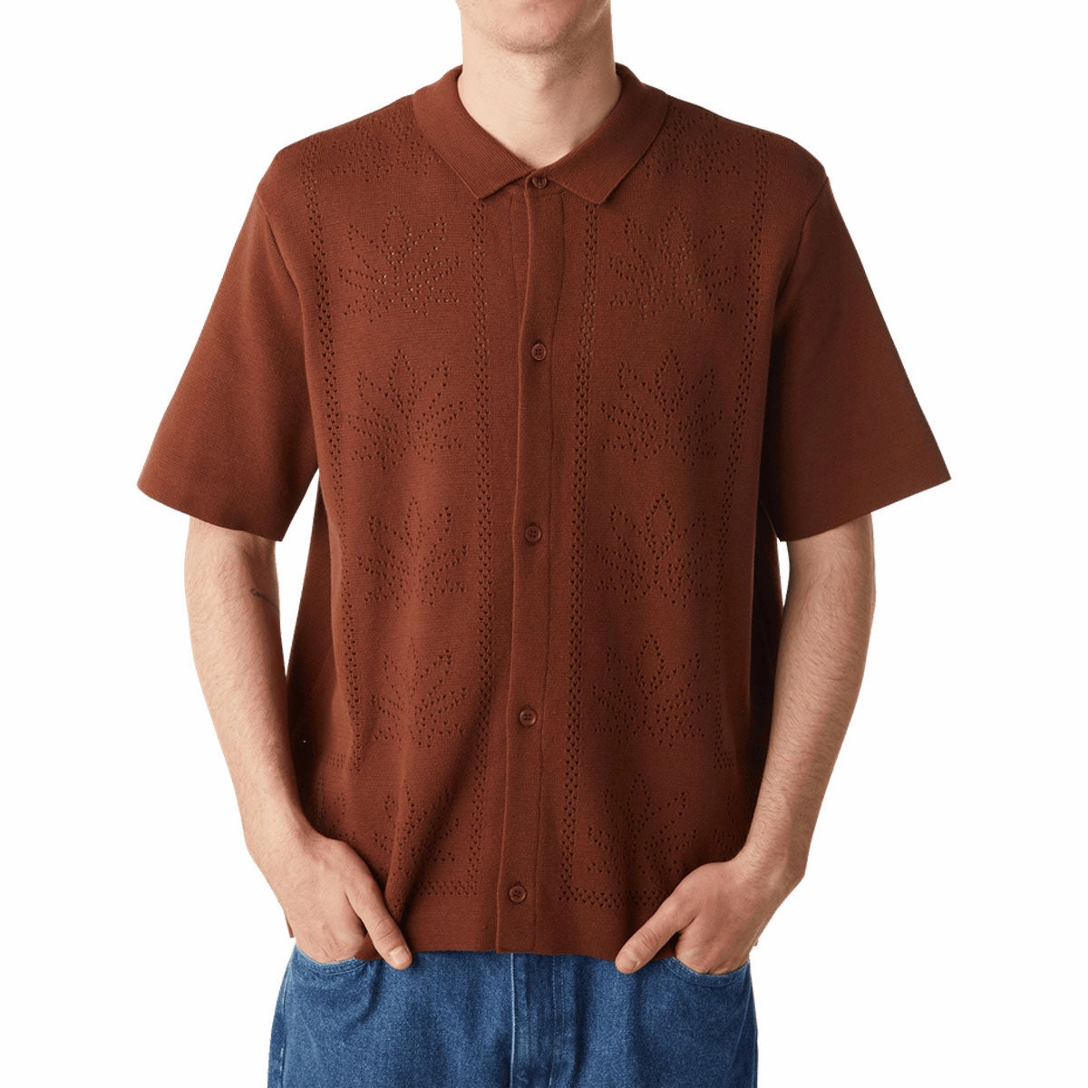HUF Plantlife Perforated Knit Shirt - Sierra Exercise Equipment Makeup Removers