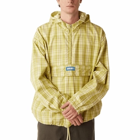 HUF Rivington Plaid Anorak Jacket - Tarragon Paper Products Recycled Fabrics