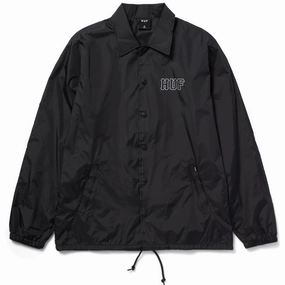 HUF Set H Coaches Jacket - Black Cruise Ships Leather Goods