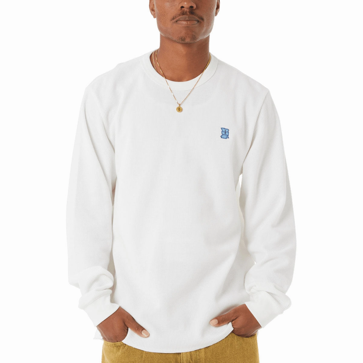 HUF Shrader Long Sleeve Thermal Shirt - White Model Kits Lunch Boxes