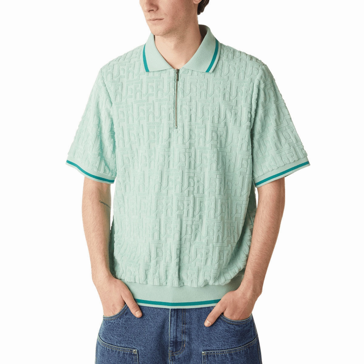 HUF Tether Jacquard Terry Shirt - Jade T-Shirts Bubble Wrap