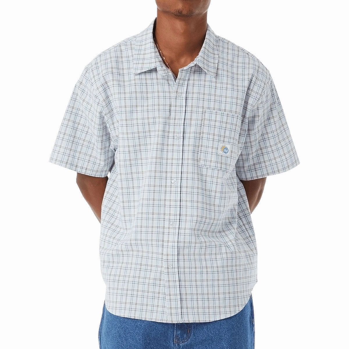 HUF Total Eclipse Plaid Shirt - Light Blue Dish Soap Video Editing