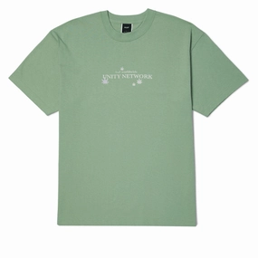 HUF Unity Network T-Shirt - Basil Luggage Beaded Accents