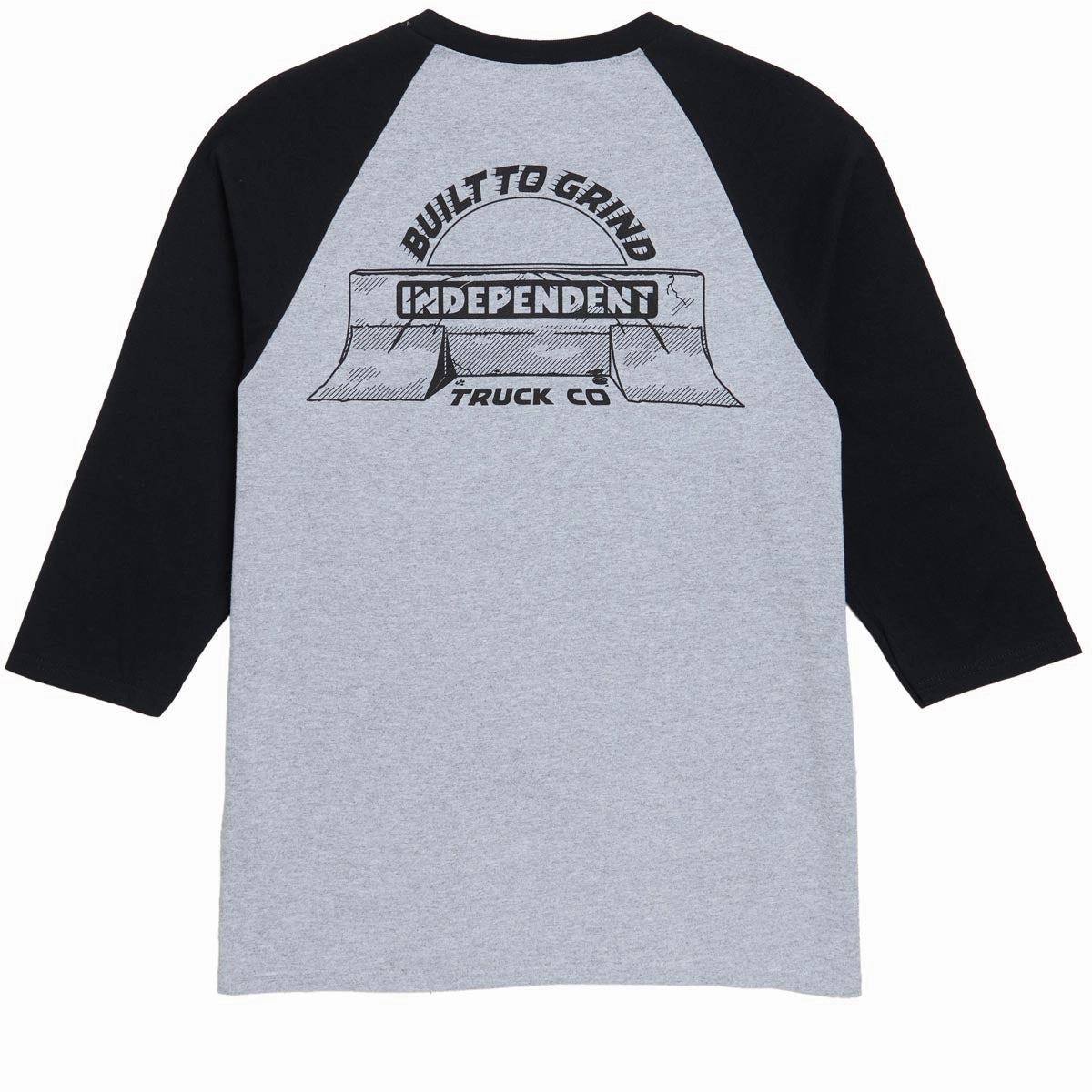 Independent Bar-rier 3/4 Sleeve T-Shirt - Sport Grey/Black Beauty Tools Memorabilia