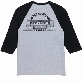 Independent Bar-rier 3/4 Sleeve T-Shirt - Sport Grey/Black Beauty Tools Memorabilia
