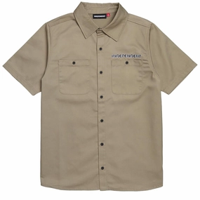 Independent Union Work Shirt - Khaki Groceries Plumbing