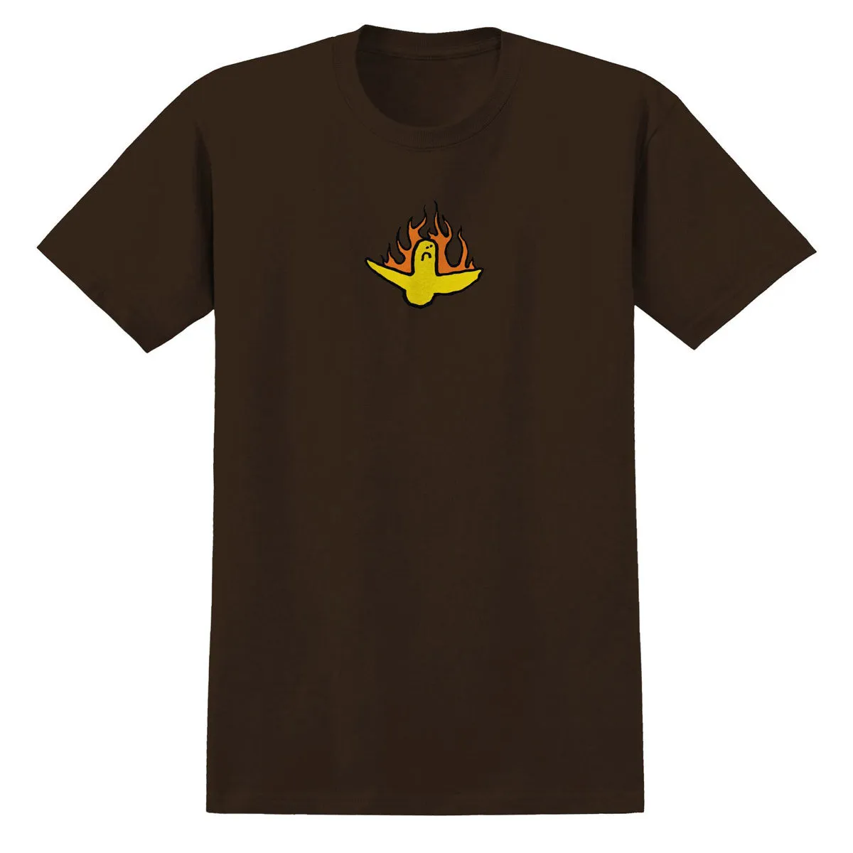 Invitations Krooked Fire Bird T-Shirt - Dark Chocolate/Multi Color Print Ethical Fashion
