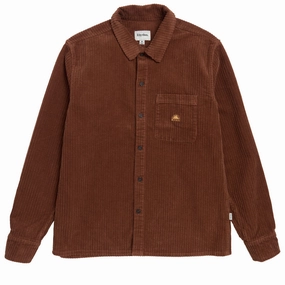 Invitations Rhythm Corduroy Long Sleeve Shirt - Rust Beverages