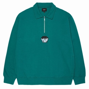 Jerseys HUF Big Block 1/4 Zip French Terry Sweatshirt - Sea Green Dolls
