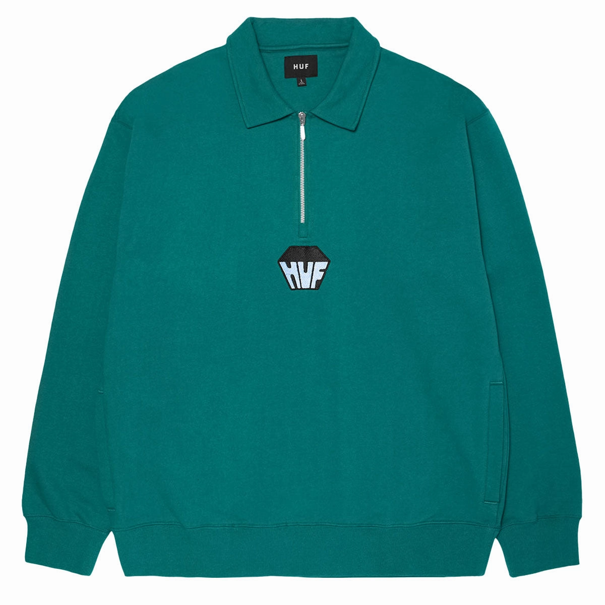 Jerseys HUF Big Block 1/4 Zip French Terry Sweatshirt - Sea Green Dolls