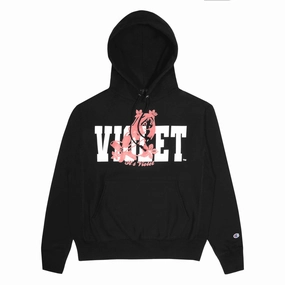 Jewelry Violet Flower Girl Hoodie - Black Organic Food