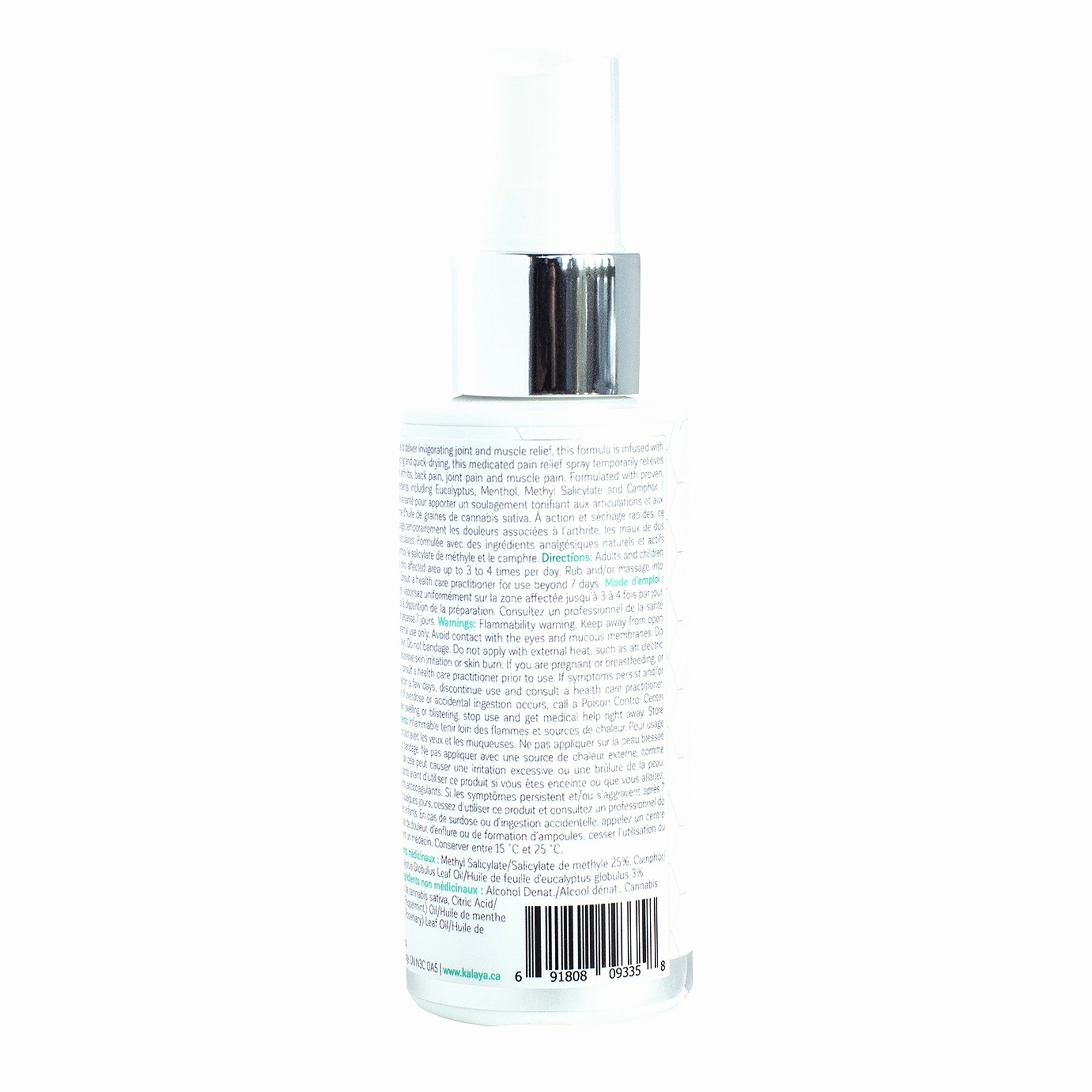 KaLaya Pain Relief Spray With Cannabis Sativa Seed Oil 60mL