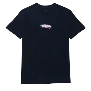 Krooked Bored T-Shirt - True Navy/Multi Color Print Pool Supplies Boxes