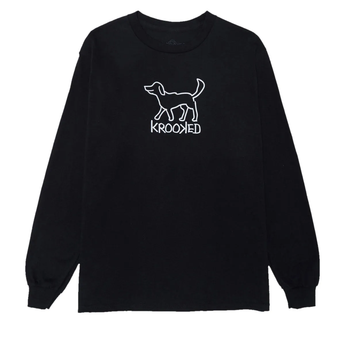 Krooked El Perro Long Sleeve T-Shirt - Black/White Cruise Ships Everyday Wear