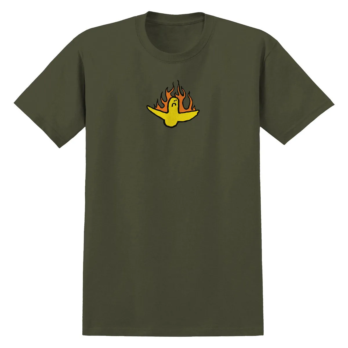 Krooked Fire Bird T-Shirt - Military Green Office Supplies Statues