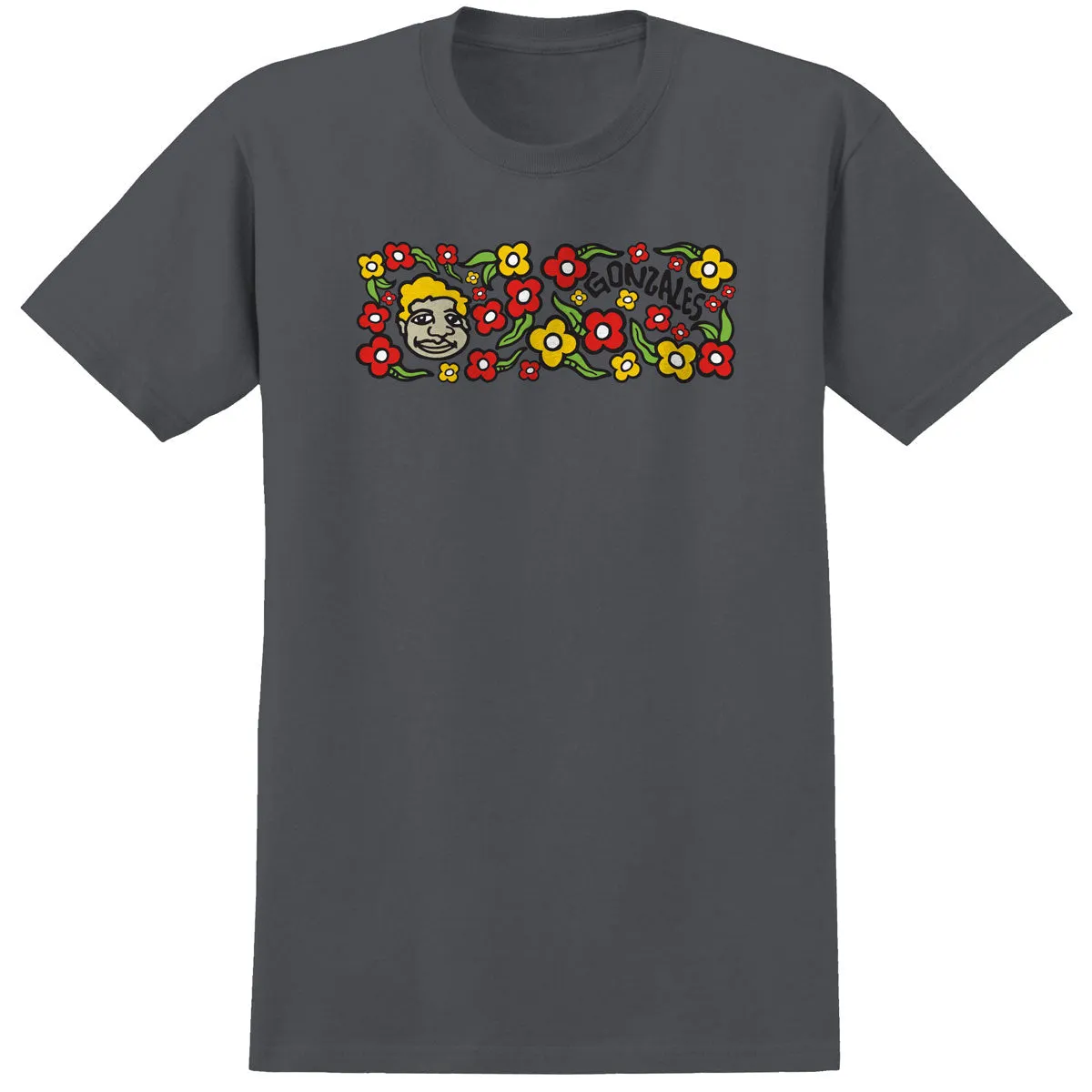 Krooked Sweatpants T-Shirt - Charcoal/Multi Color Sports Cards Embroidered Details