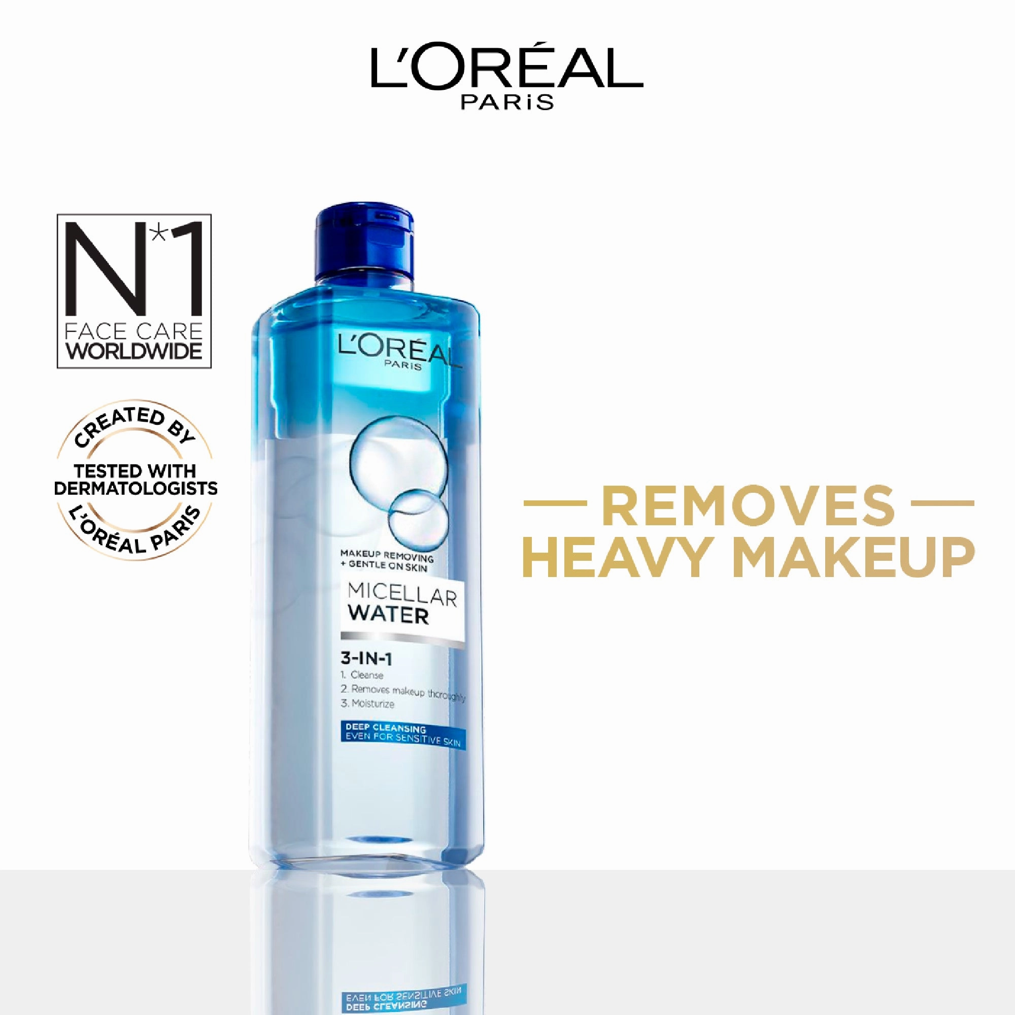 L'Oral Paris Micellar Bi Phase for Waterproof Makeup & Deep Cleansing 400ml
