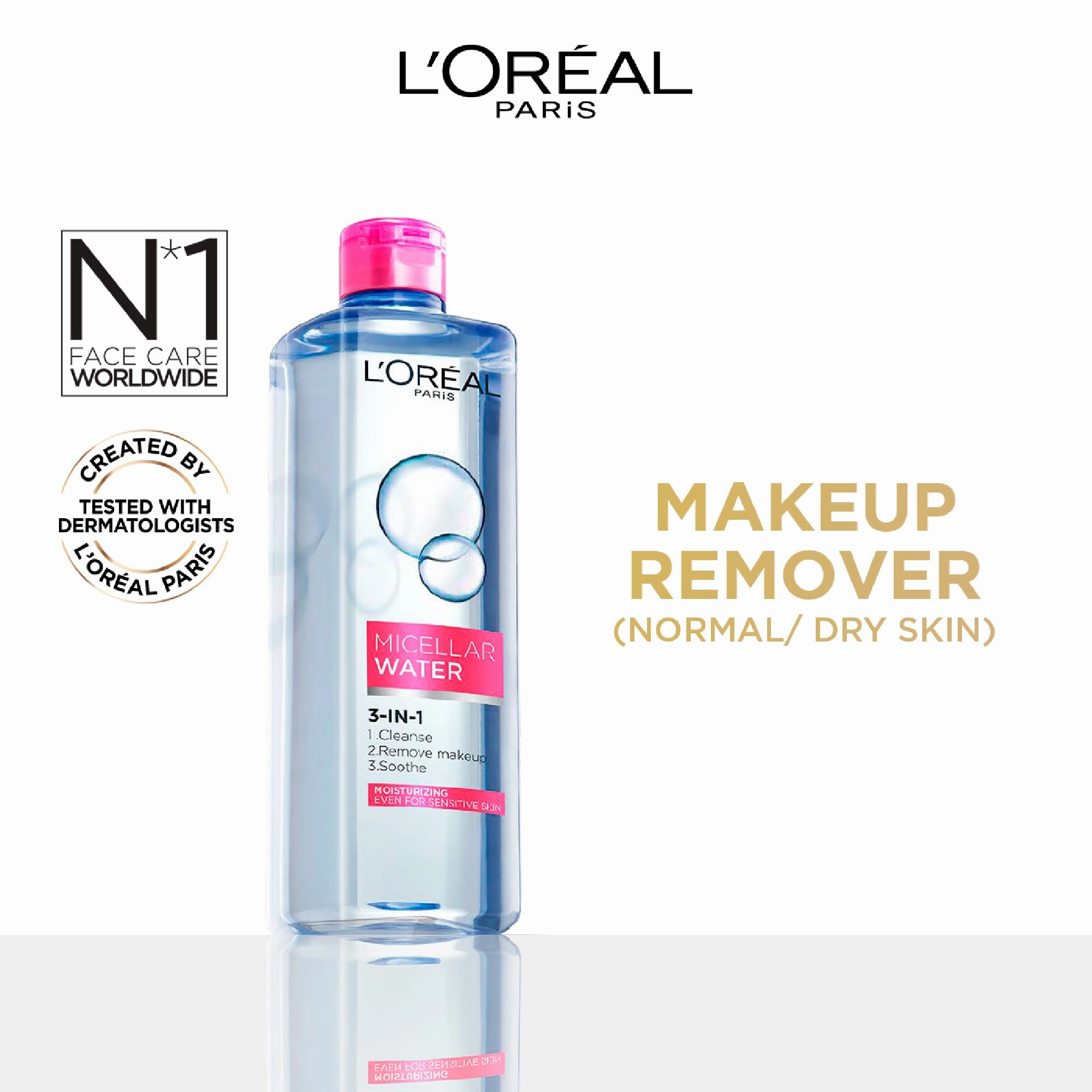 L'Oral Paris Micellar Makeup Remover Infused With Rose Extract 400ml