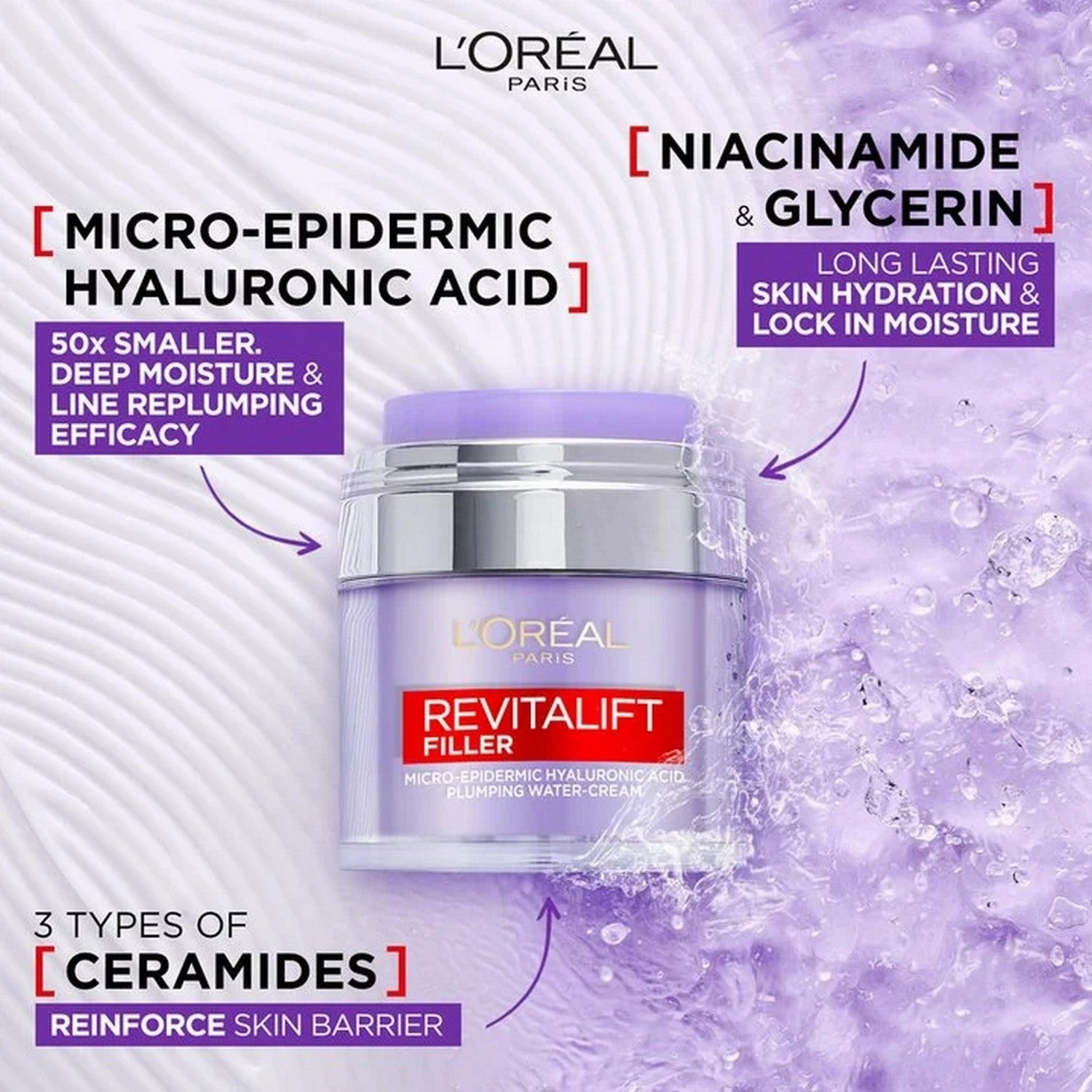 L'Oreal Revitalift Filler Plumping Water Cream 50ml